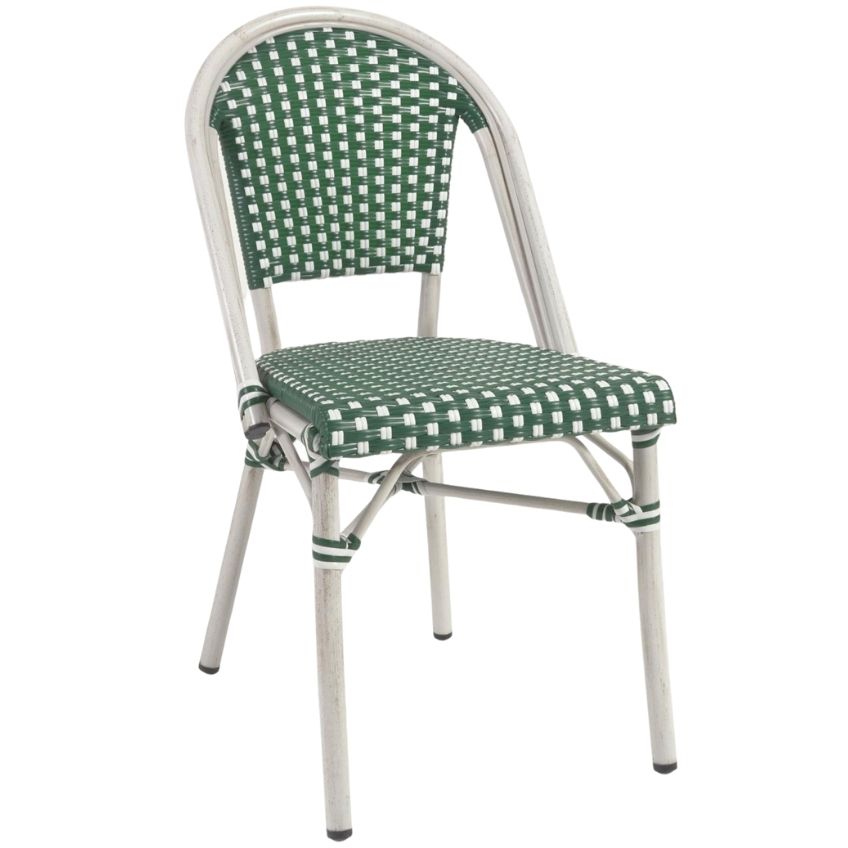 Zeleno bílá zahradní židle z umělého ratanu Kave Home Marilyn Kave Home