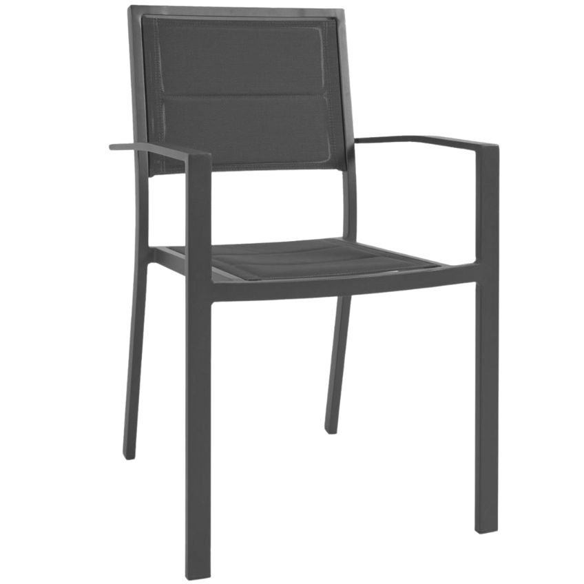 Černá kovová zahradní židle Kave Home Sirley  s látkovým sedákem Kave Home