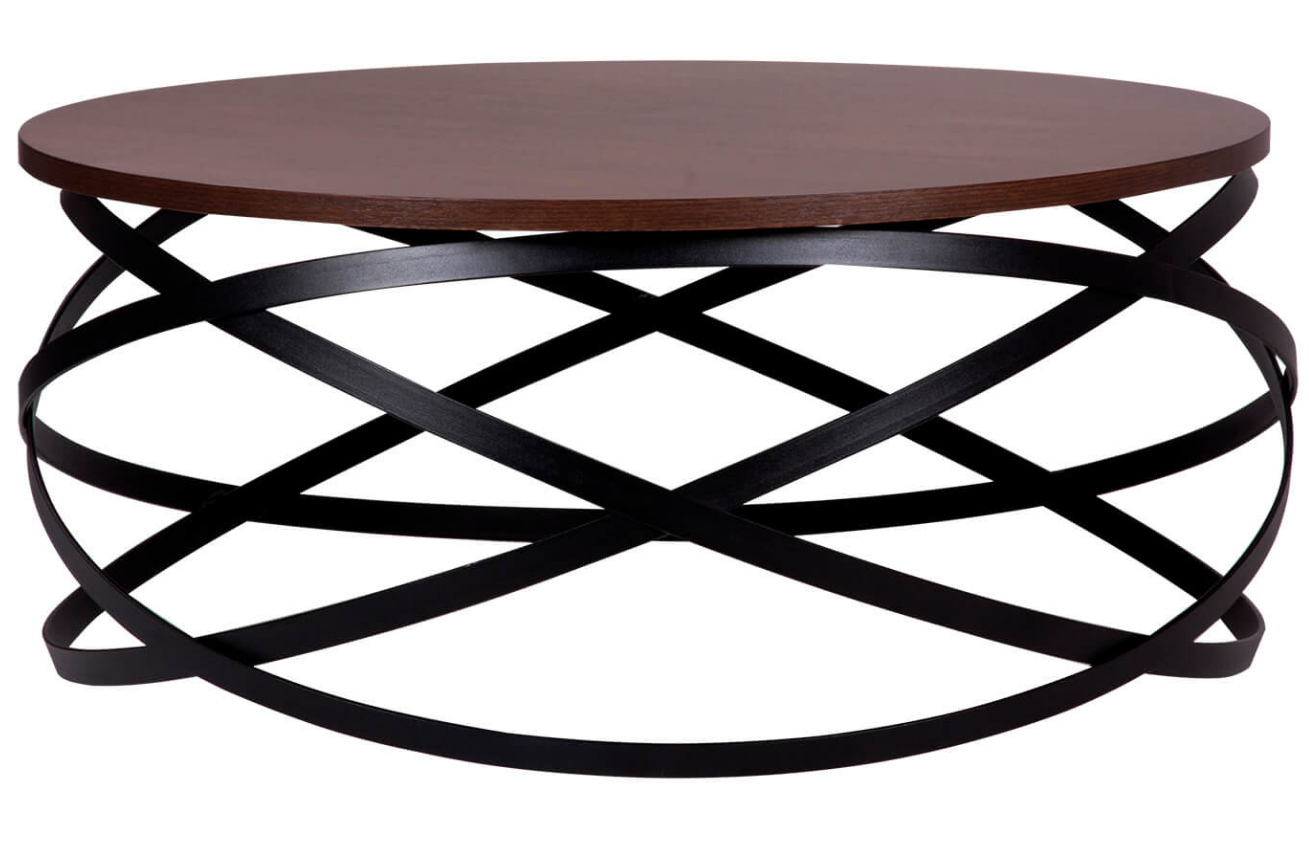 Ořechový konferenční stolek s černou podnoží Somcasa Dario 80 cm Somcasa