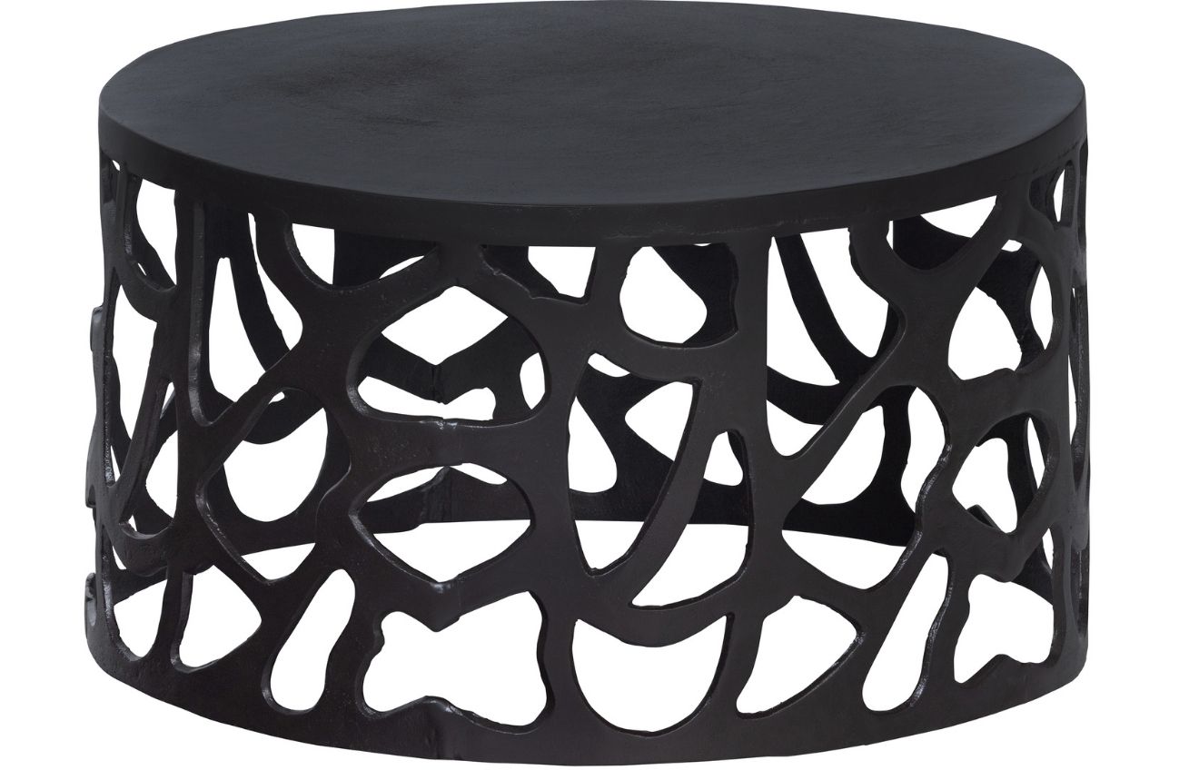 Hoorns Černý kovový konferenční stolek Jaspeto 64 cm Hoorns