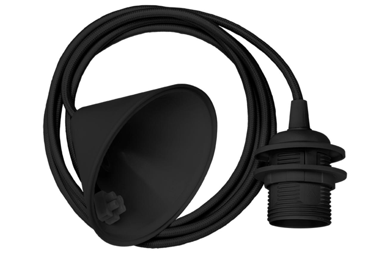 Černý textilní napájecí kabel ke světlům UMAGE Cord 210 cm Umage