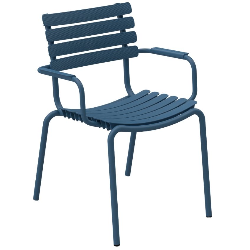 Modrá plastová zahradní židle HOUE ReClips s područkami Houe