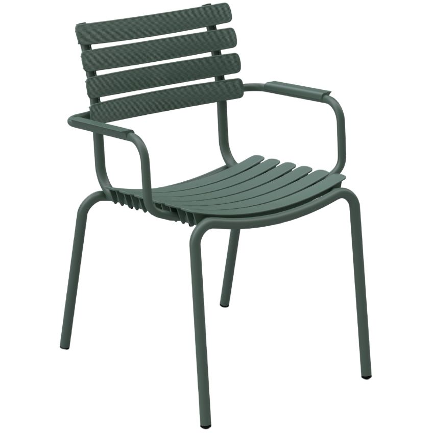 Zelená plastová zahradní židle HOUE ReClips s područkami Houe