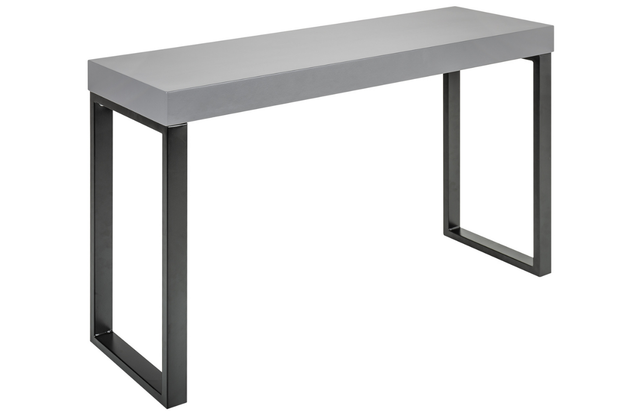 Moebel Living Šedý lakovaný pracovní stůl s černou podnoží Raimond 120 x 40 cm Moebel Living
