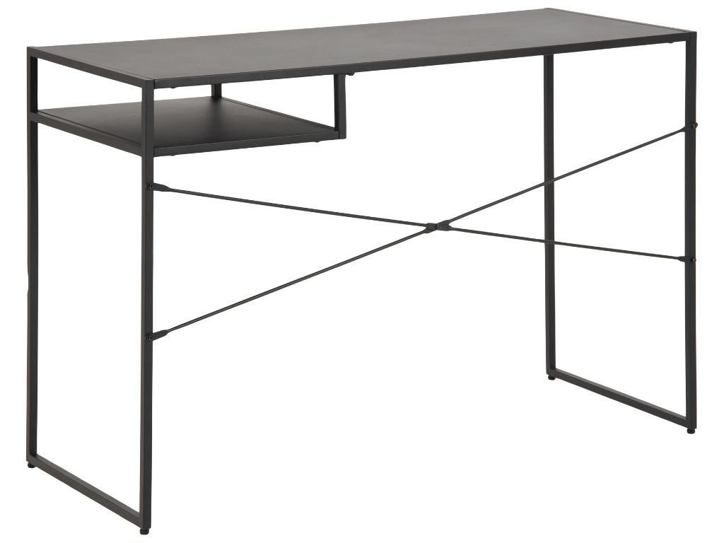 Scandi Černý kovový pracovní stůl Renna 110 x 45 cm Scandi