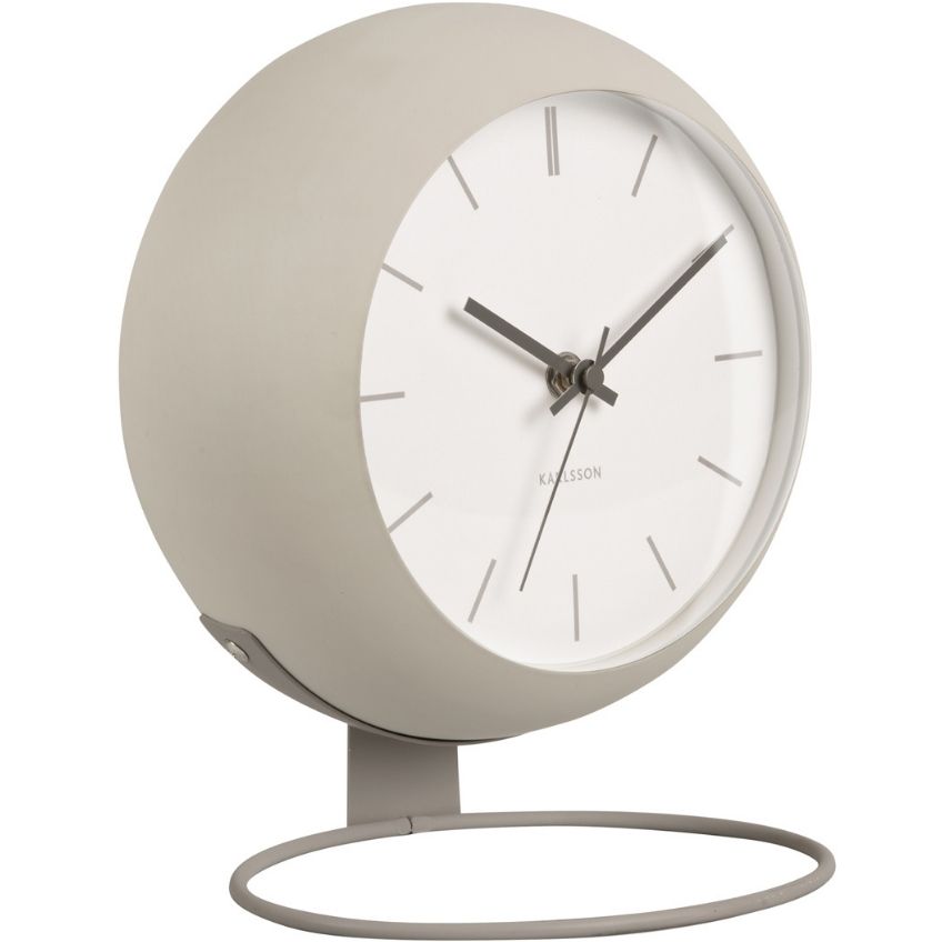 Time for home Světle šedé kovové stolní hodiny Haleen 21 cm Time for home