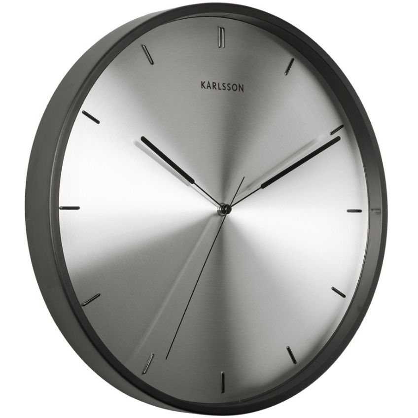Time for home Černo stříbrné kovové nástěnné hodiny Mariska 40 cm Time for home
