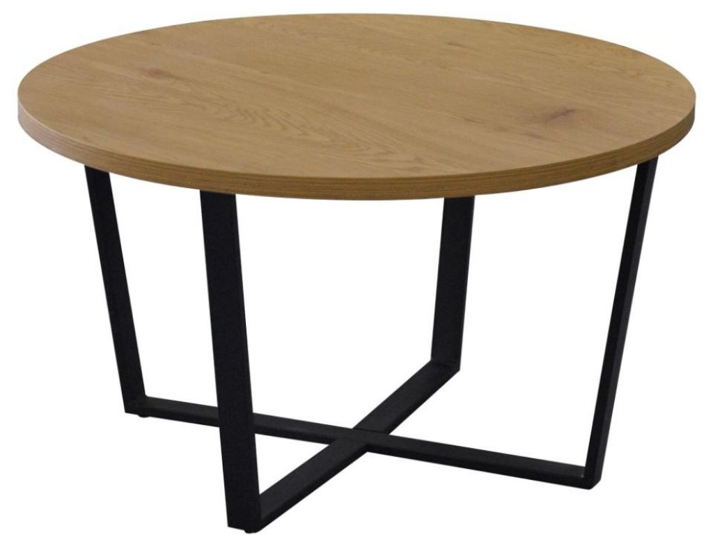 Scandi Dubový konferenční stolek s kovovou podnoží Calvin 77 cm Scandi