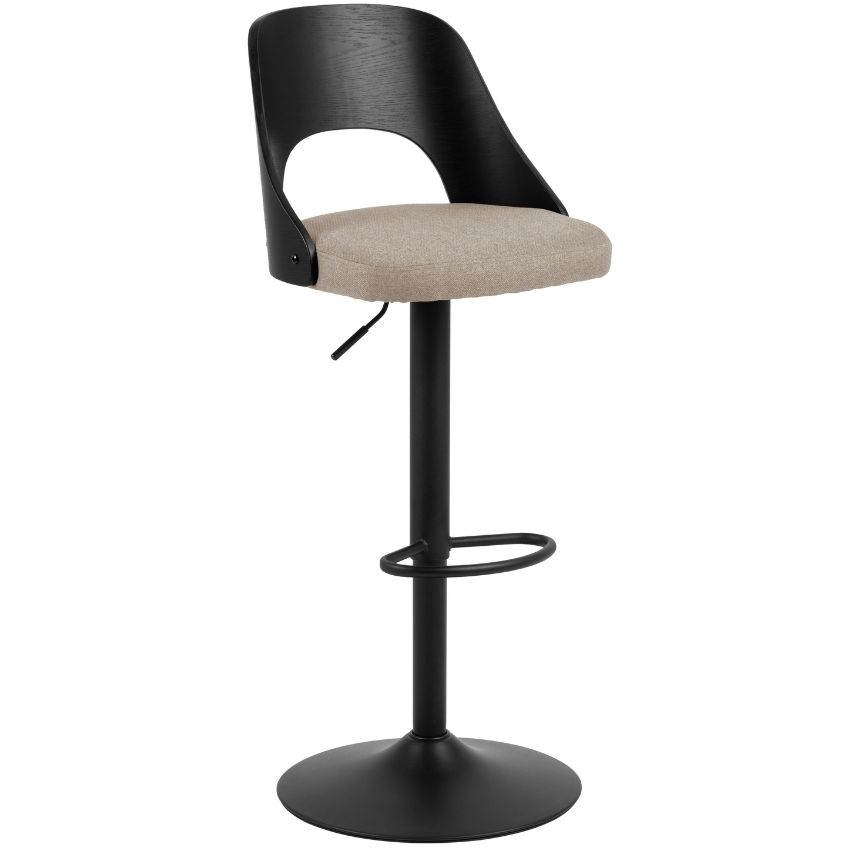 Scandi Béžová kovová barová židle s šedým sedákem Marianne 62 cm Scandi