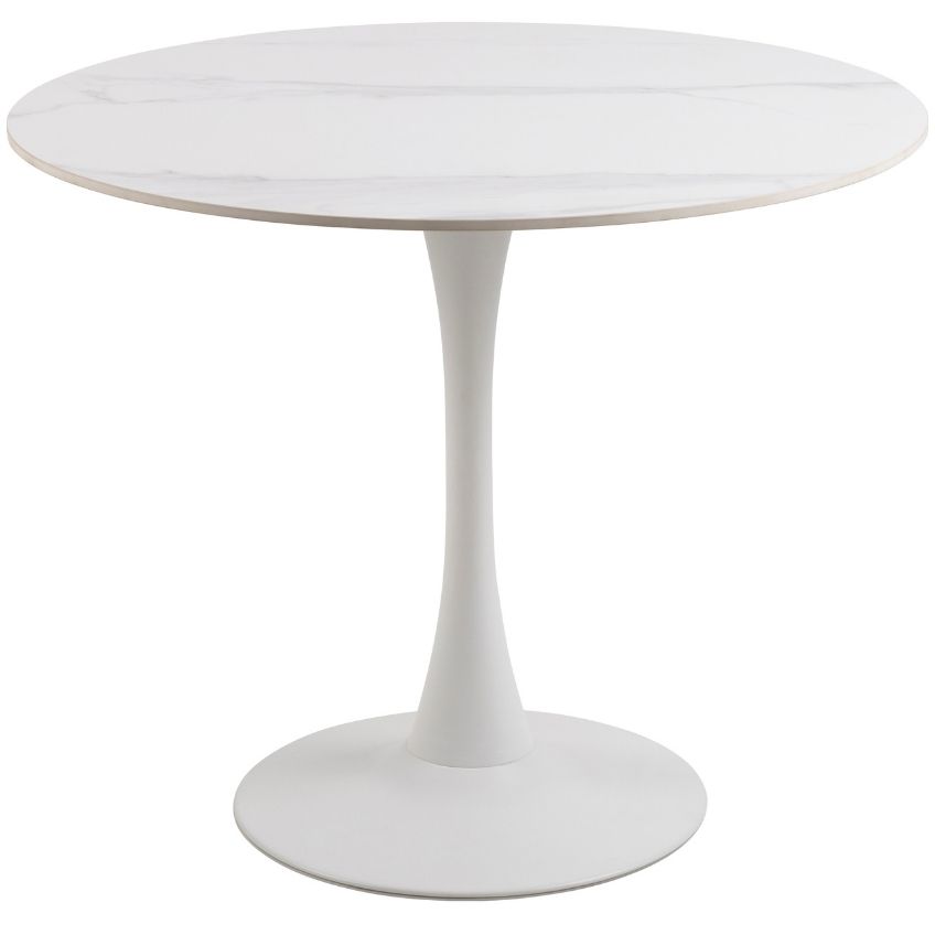 Scandi Bílý keramický jídelní stůl Montgomery 90 cm Scandi