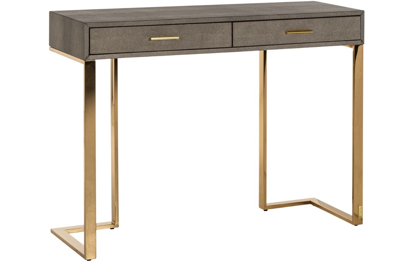 Šedý toaletní stolek Richmond Marie-Lou  se zlatou podnoží 110 x 37 cm Richmond