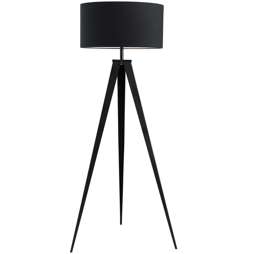 Moebel Living Černá kovová stojací lampa Trok 142 cm Moebel Living