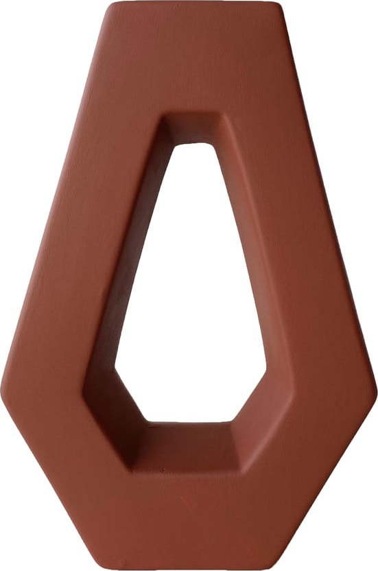 Cihlově červená keramická váza Rulina Triang Rulina