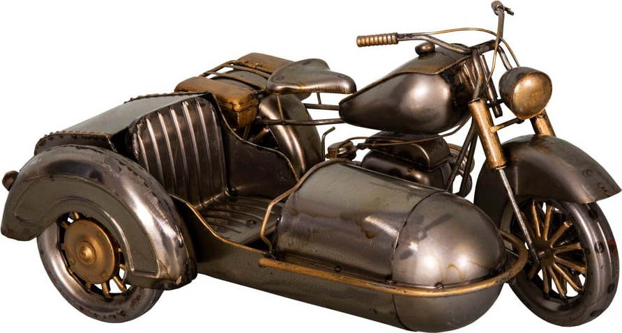 Železná dekorace ve tvaru side káry Antic Line Moto