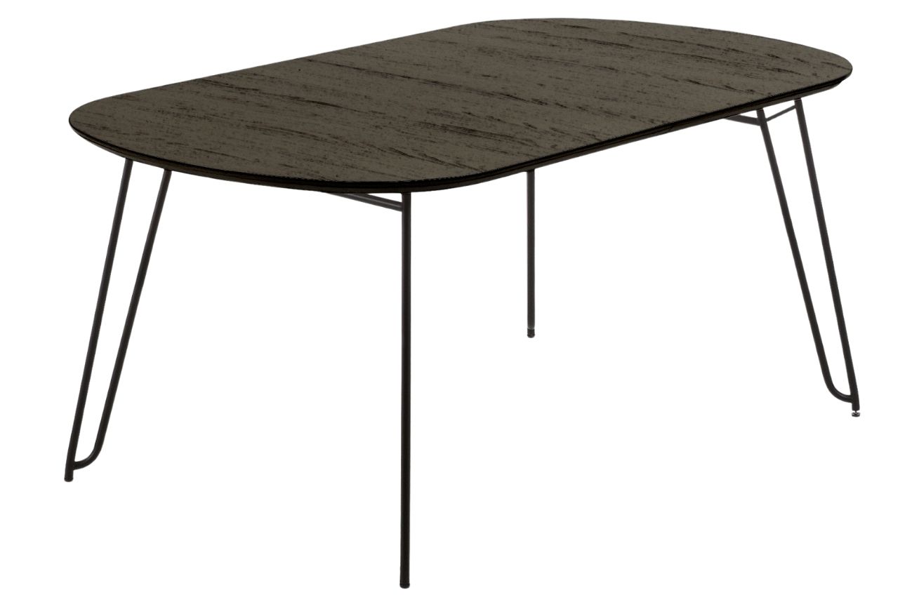 Černý jasanový rozkládací stůl Kave Home Milian 170-320x100 cm Kave Home