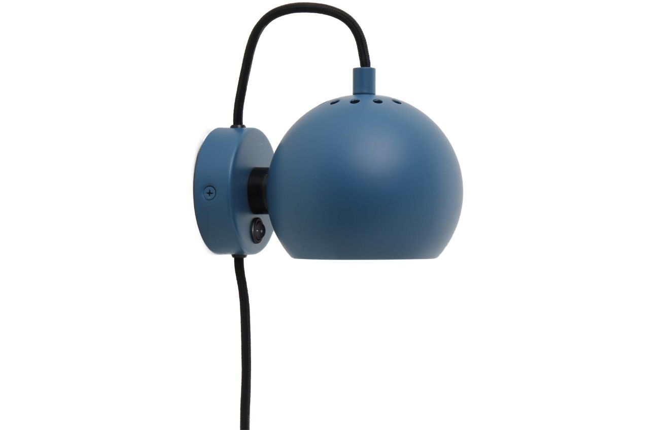 Petrolejově modrá matná kovová nástěnná lampa Frandsen Ball 12 cm Frandsen