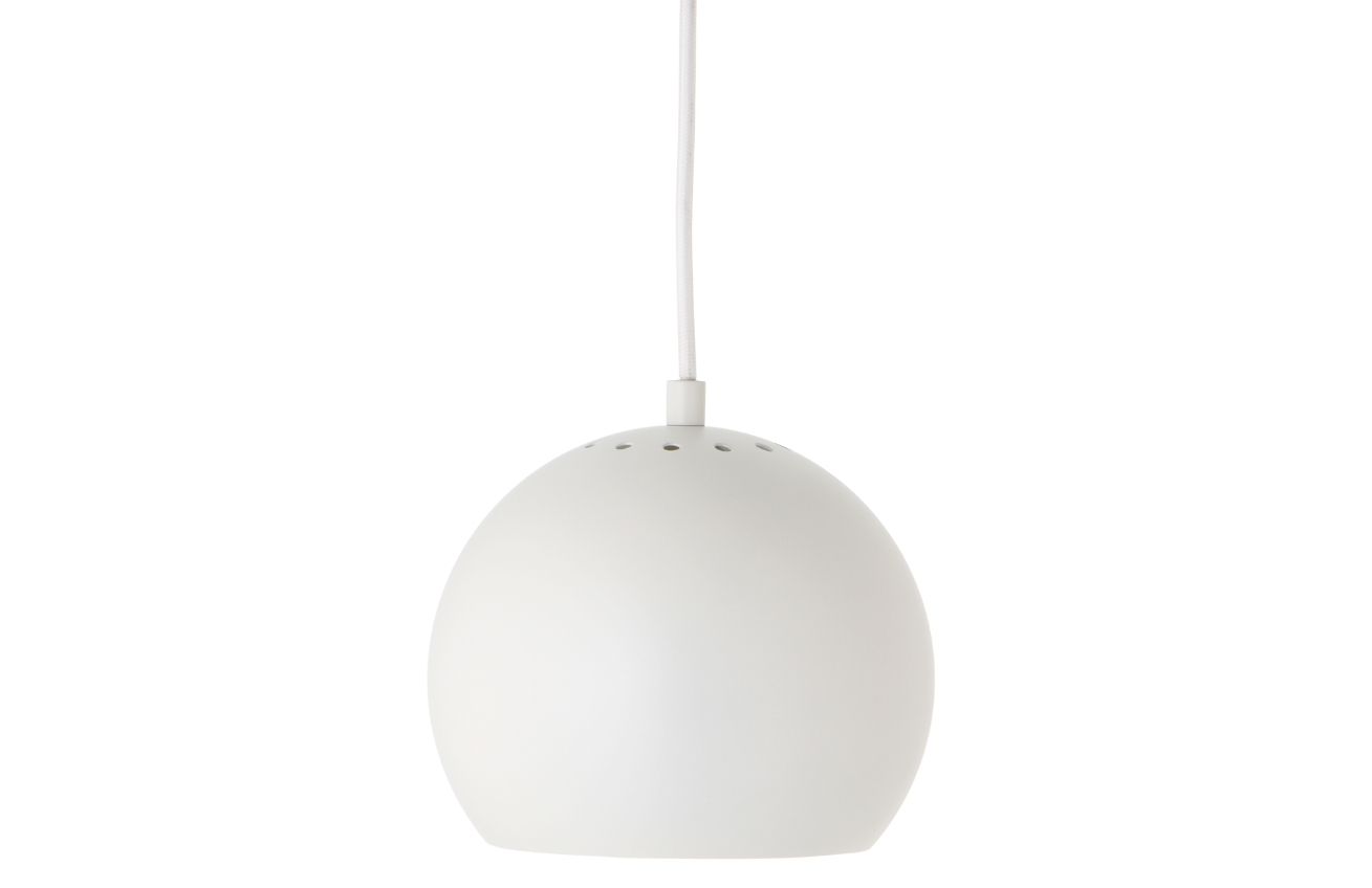Bílé matné kovové závěsné světlo Frandsen Ball 18 cm Frandsen