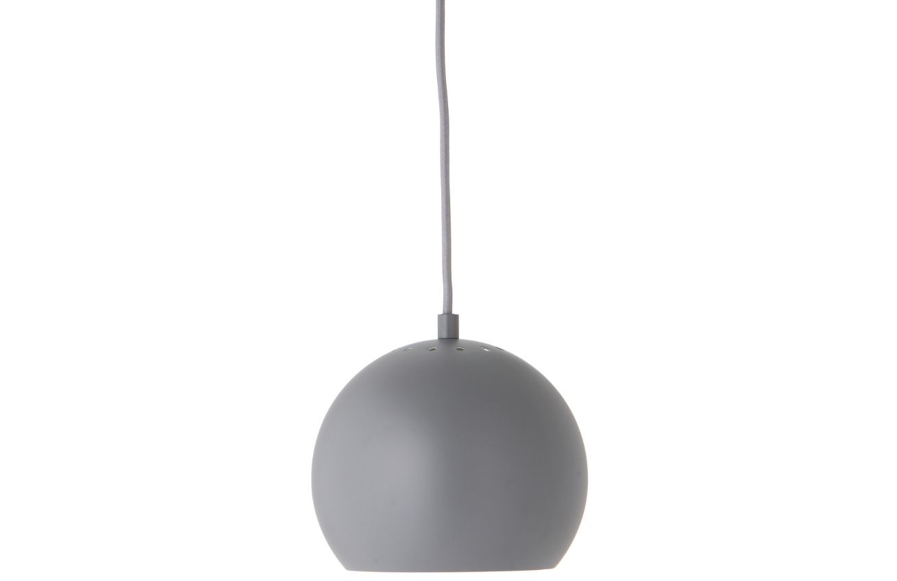 Světle šedé matné kovové závěsné světlo Frandsen Ball 18 cm Frandsen