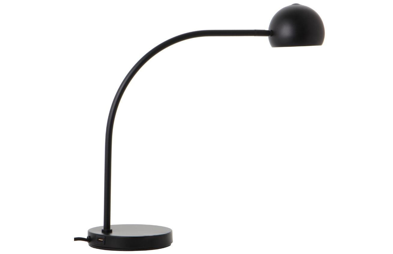 Černá matná kovová stolní lampa Frandsen Ball USB Frandsen