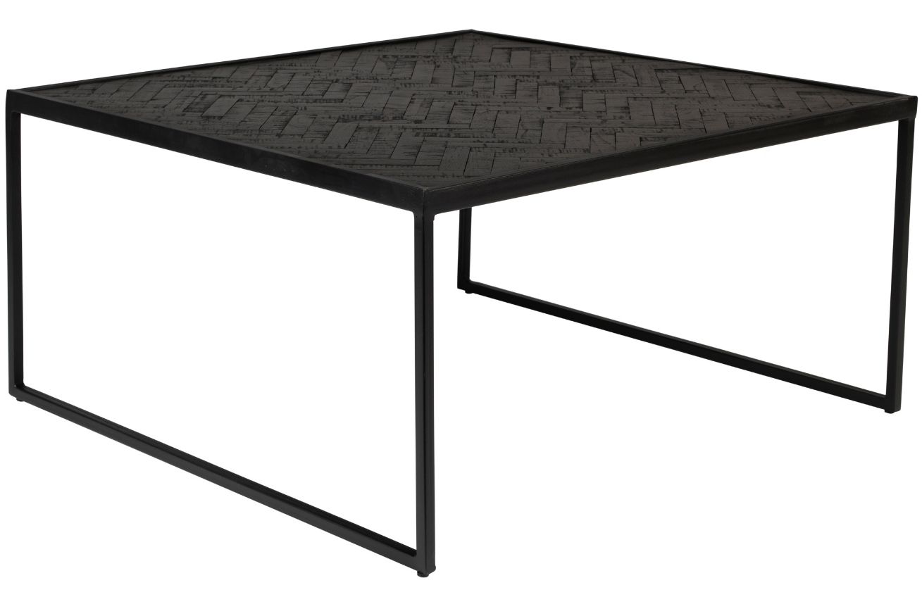 Černý teakový konferenční stolek WLL PARKER 80 x 80 cm WLL