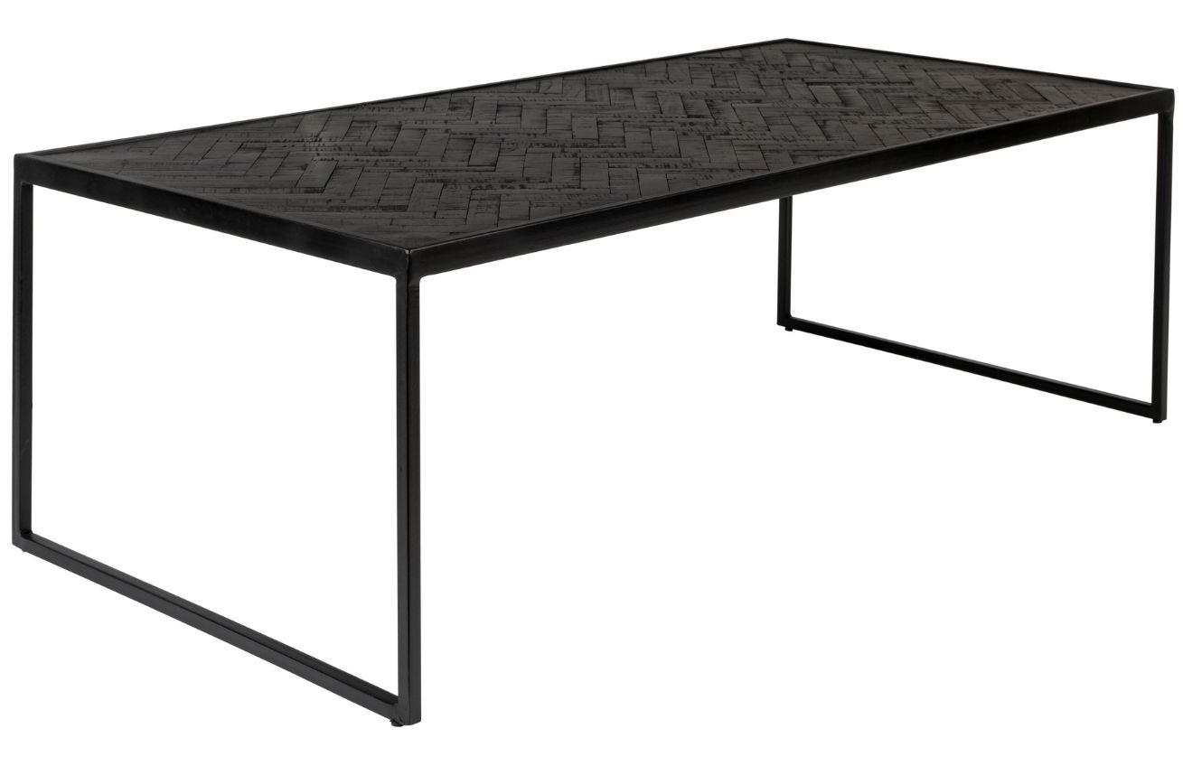 Černý teakový konferenční stolek WLL PARKER 120 x 60 cm WLL