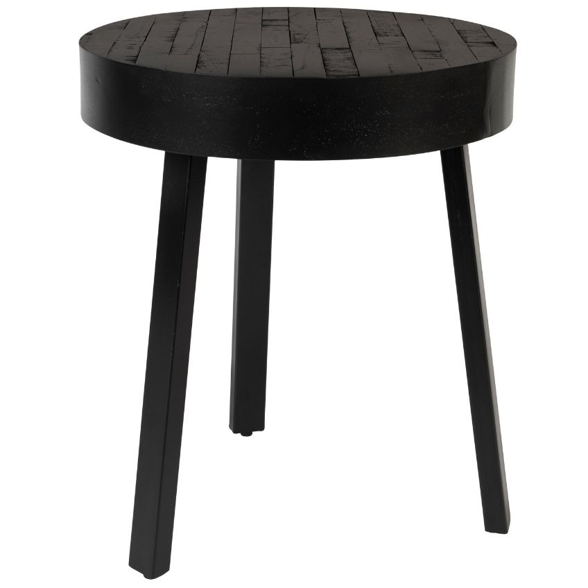 Černý teakový odkládací stolek WLL Suri 45 cm WLL