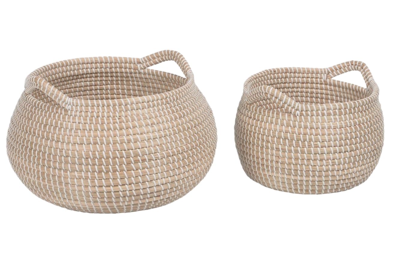 Set dvou přírodních proutěných úložných košů Kave Home Ellis Kave Home