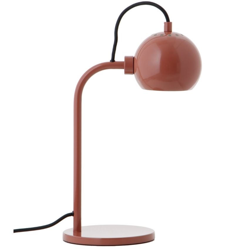 Červená lesklá kovová stolní lampa Frandsen Ball Frandsen