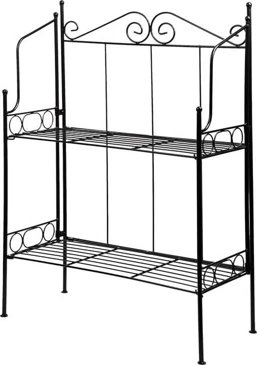 2patrový černý kovový regál Esschert Design