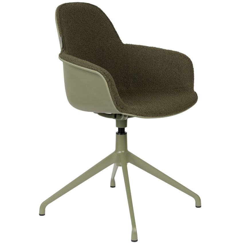 Zelená látková konferenční židle ZUIVER ALBERT KUIP s područkami II. Zuiver