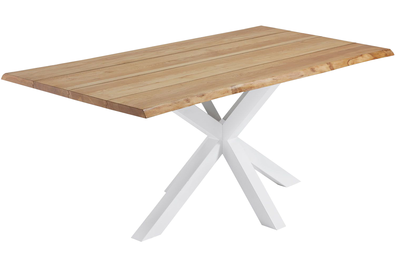 Dubový jídelní stůl Kave Home Argo 160 x 90 cm s bílou podnoží Kave Home