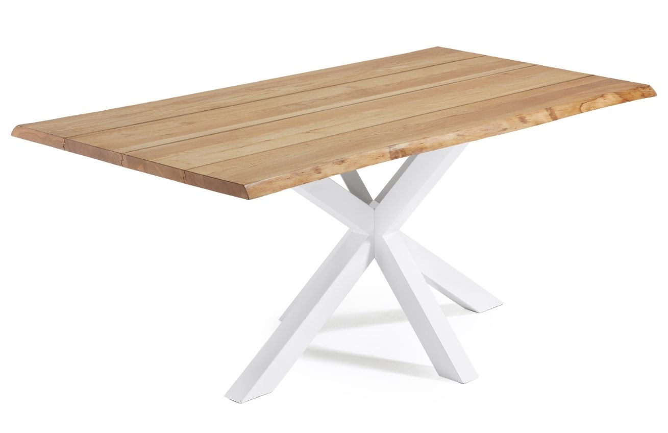 Dubový jídelní stůl Kave Home Argo160 x 90 cm s bílou podnoží Kave Home