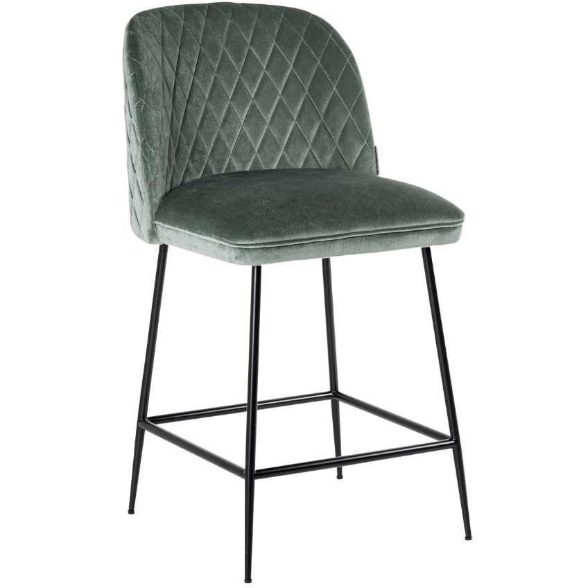 Světle zelená sametová barová židle Richmond Pullitzer 69 cm Richmond