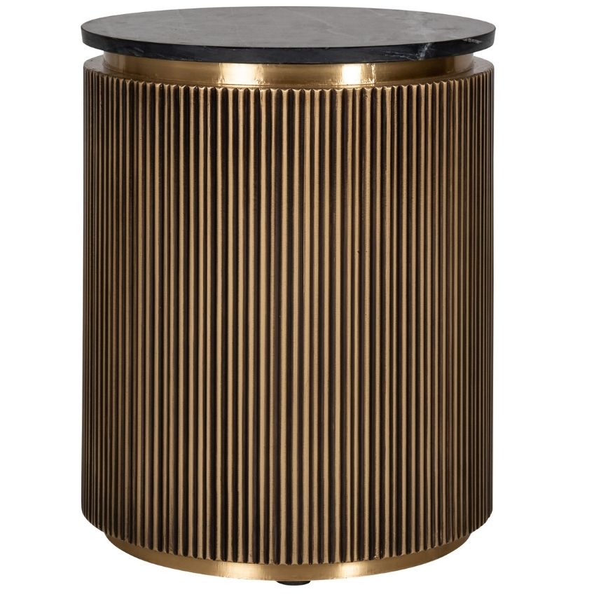 Černý mramorový odkládací stolek Richmond Ironville 50 cm Richmond