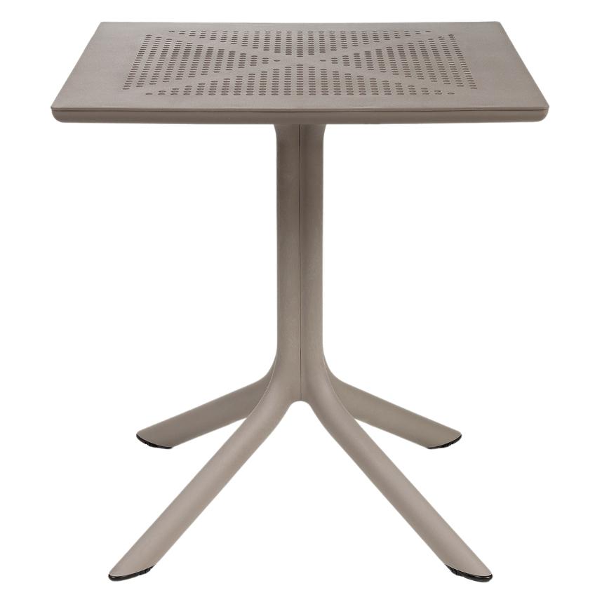 Nardi Šedo hnědý plastový zahradní stůl Clipx 80 x 80 cm Nardi
