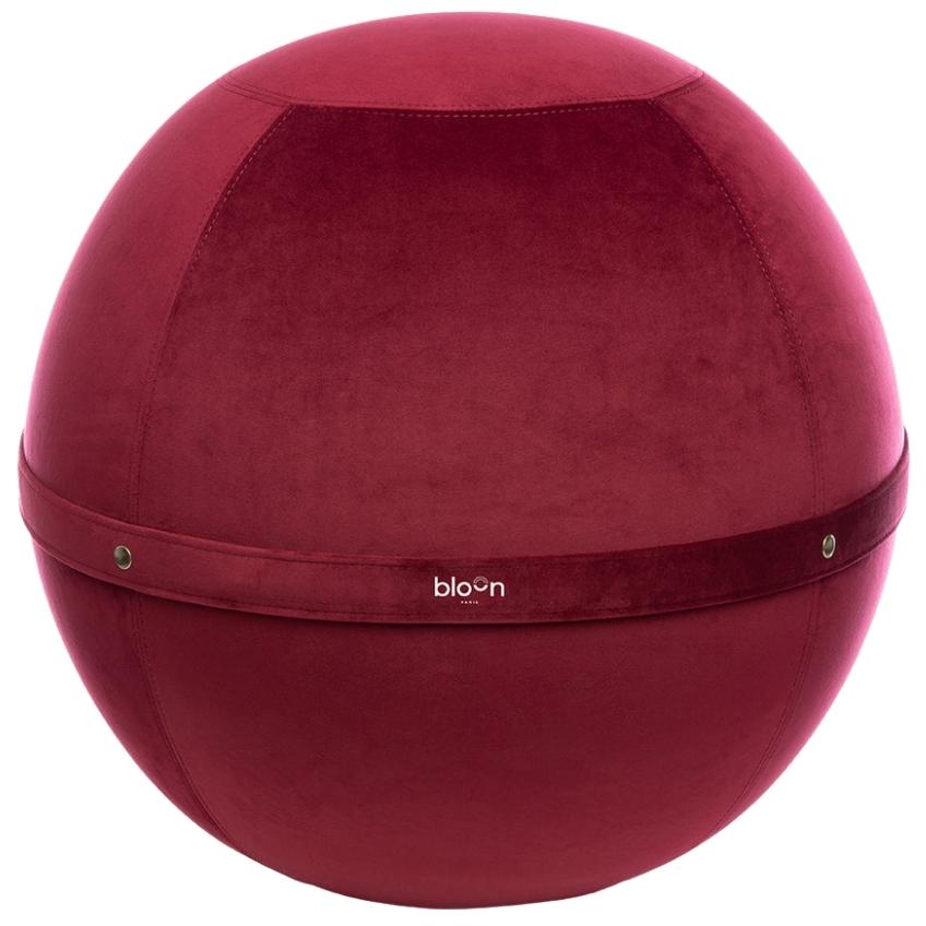 Bloon Paris Bordově červený sametový sedací/gymnastický míč Bloon Velvet 55 cm Bloon Paris