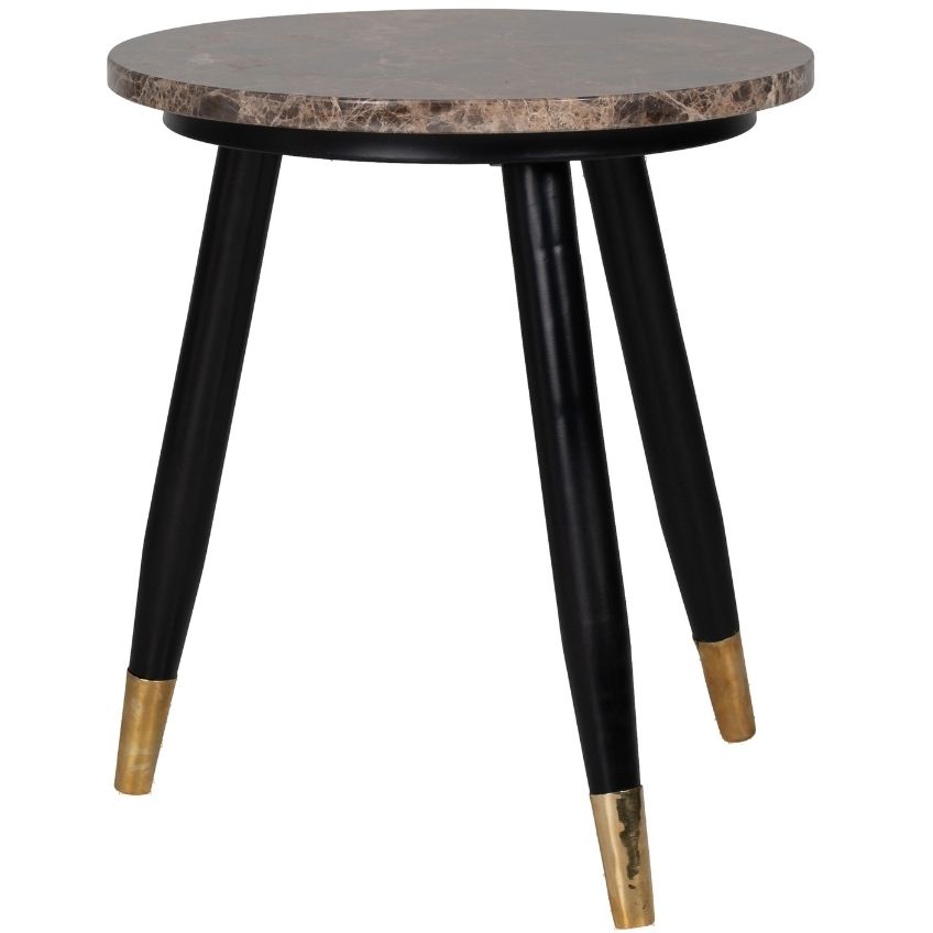 Hnědý mramorový odkládací stolek Richmond Dalton 40 cm Richmond
