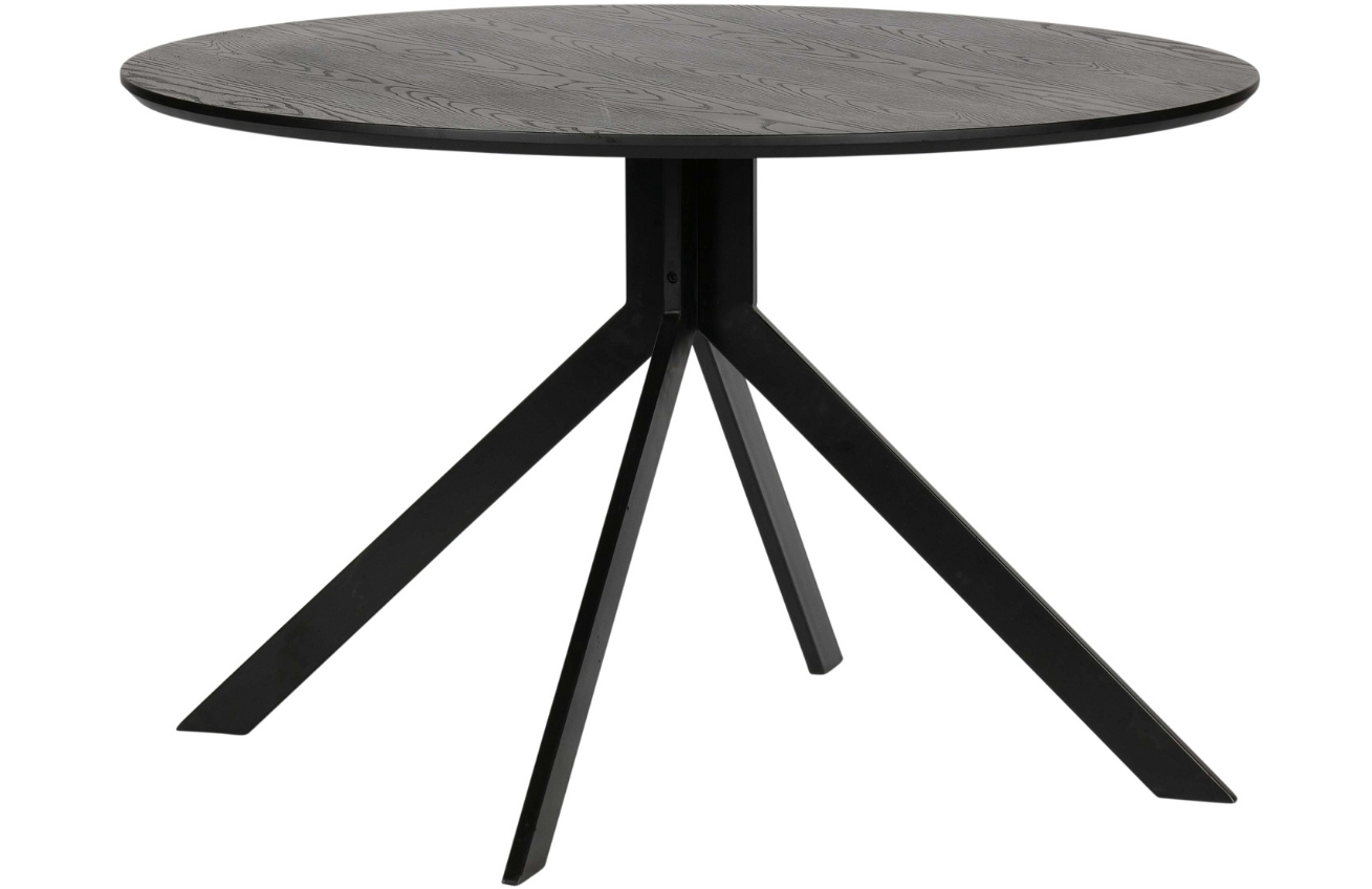 Hoorns Černý dřevěný kulatý jídelní stůl Arisa 120 cm Hoorns