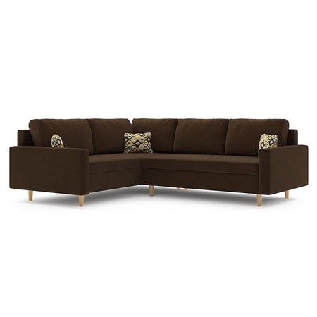 Rohová rozkládací sedací souprava ETNA II MODEL 2 Levá Hnědá