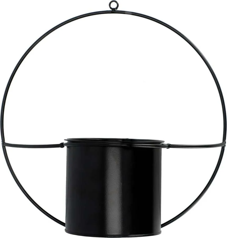 Černý nástěnný držák na květináč Esschert Design Planter