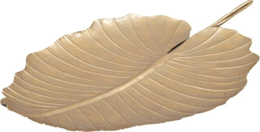 Dekorace ve zlaté barvě Mauro Ferretti Leaf, 35,5 x 23 cm