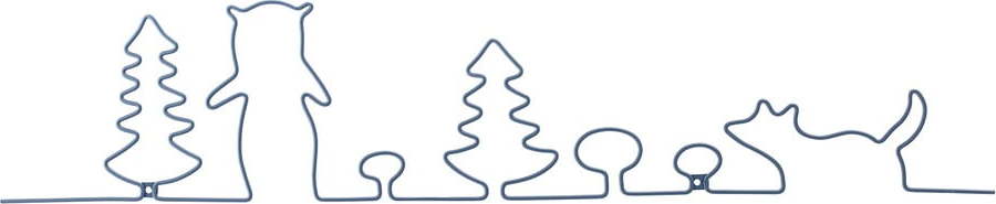 Modrá kovová nástěnná dekorace Bloomingville Mini Forest Bloomingville Mini