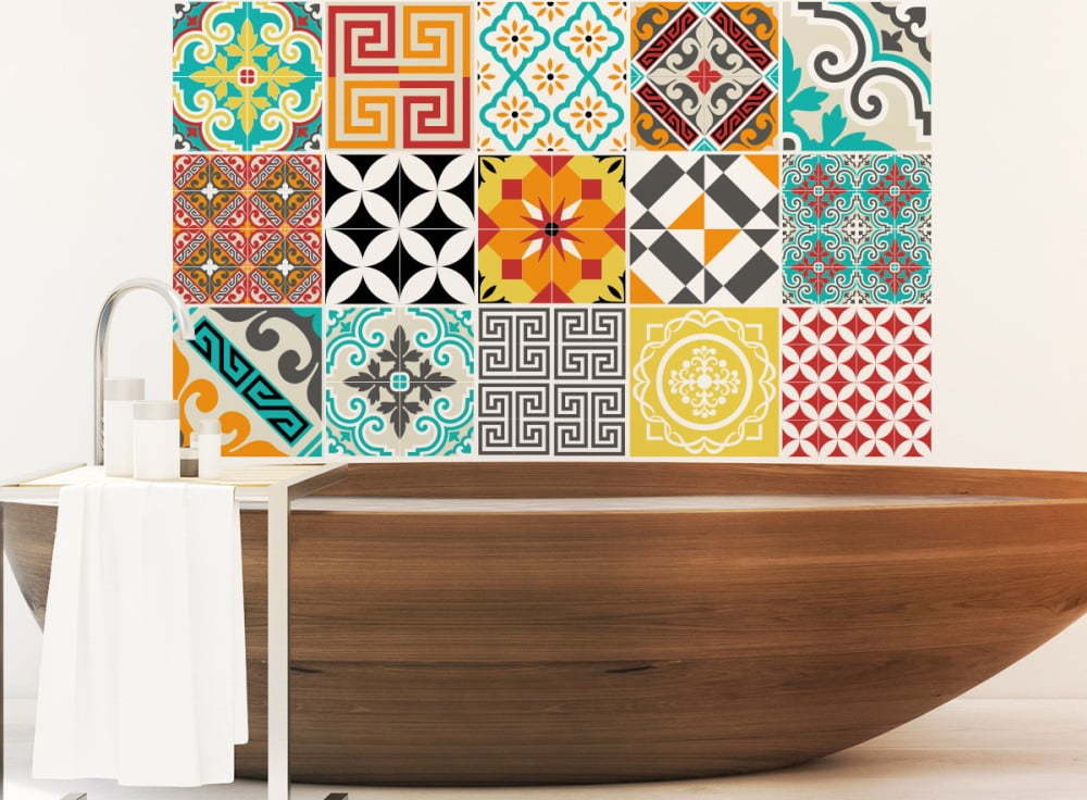 Sada 15 nástěnných samolepek Ambiance Azulejos Tiles