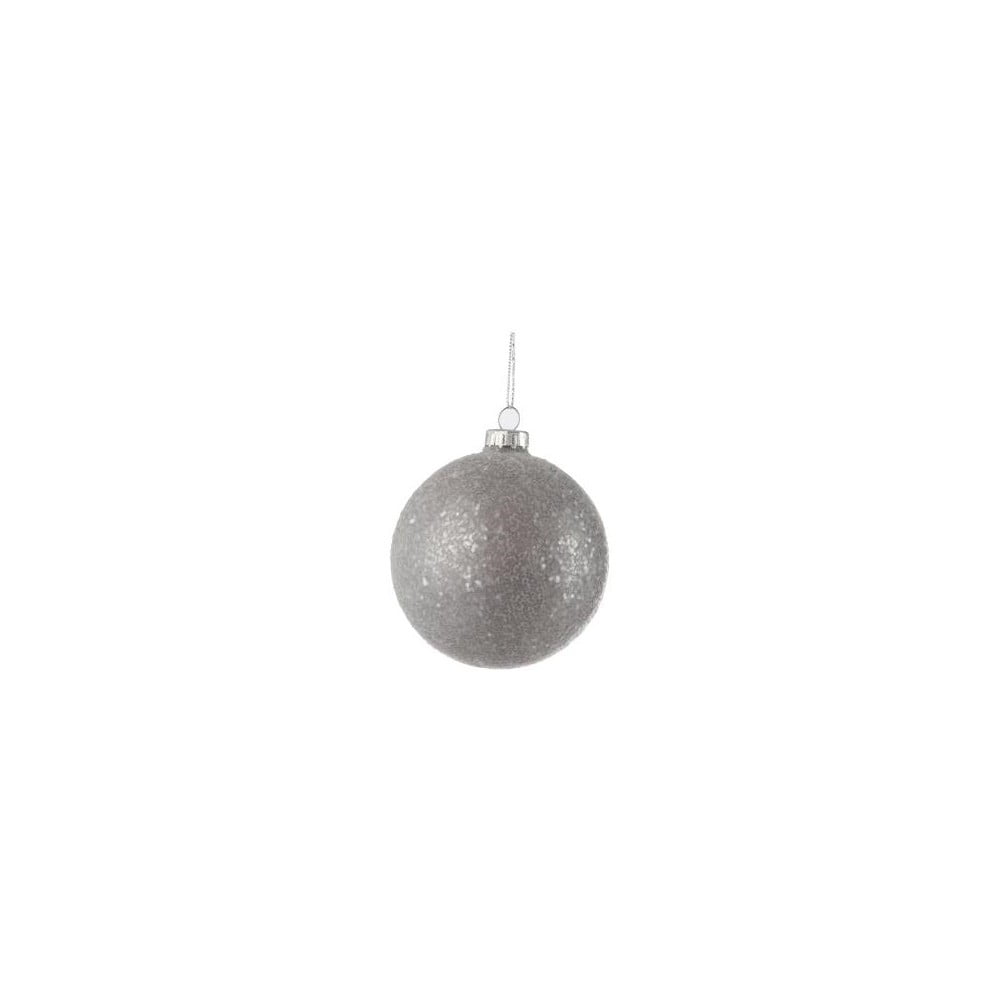 Sada 6 skleněných vánočních ozdob ve stříbrné barvě J-Line Bauble