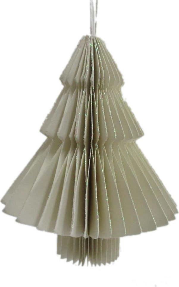 Světle šedá papírová vánoční ozdoba ve tvaru stromu Only Natural