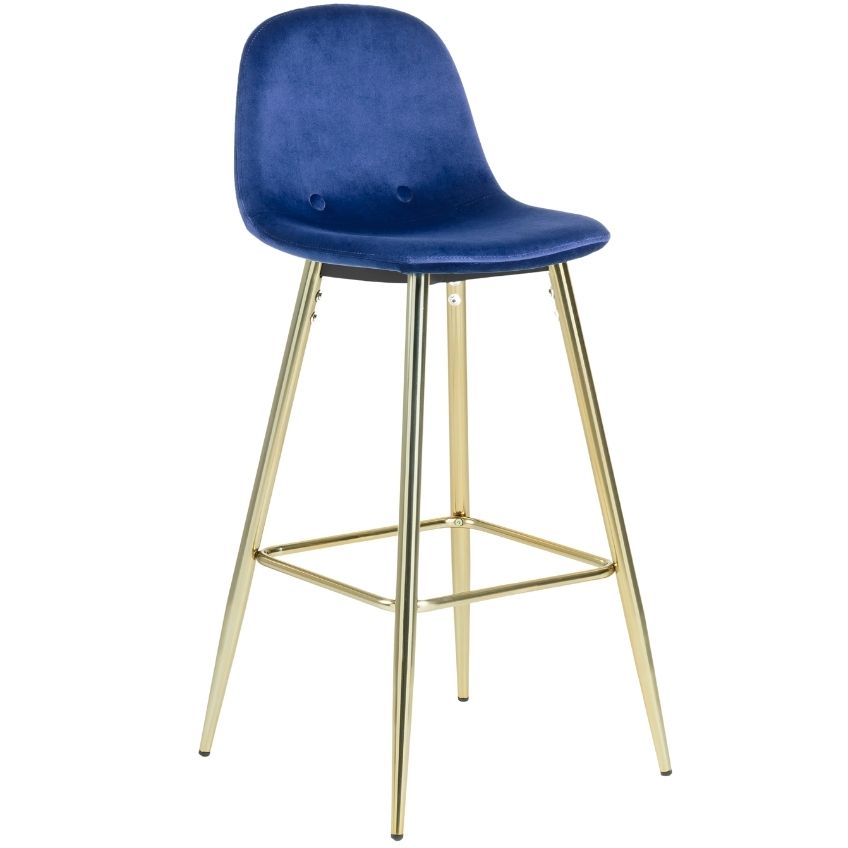 Modrá sametová barová židle Kave Home Nolite 75 cm Kave Home