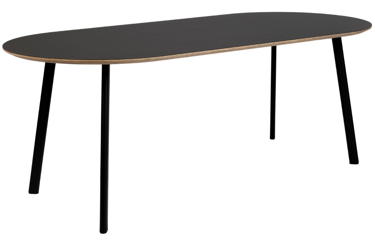 Černý oválný jídelní stůl Banne Oval 180 x 90 cm Banne
