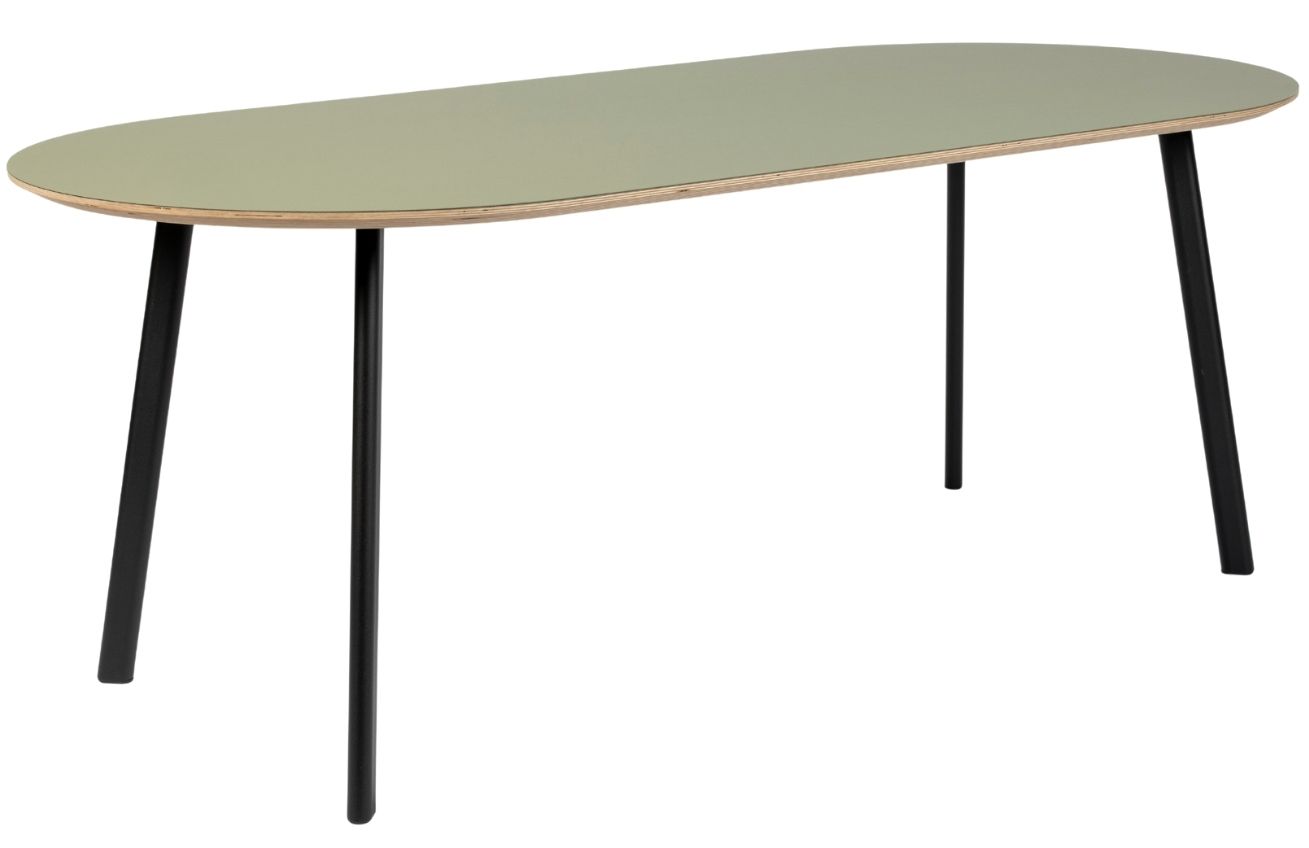Zelený oválný jídelní stůl Banne Oval 180 x 90 cm Banne