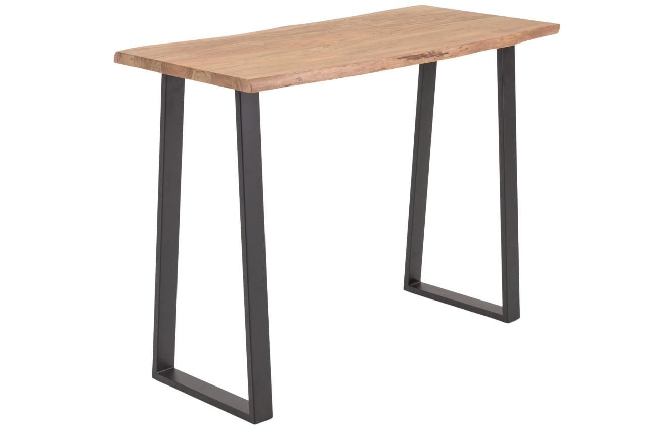 Akátový barový stůl Kave Home Alaia 140 x 60 cm s kovovou podnoží Kave Home