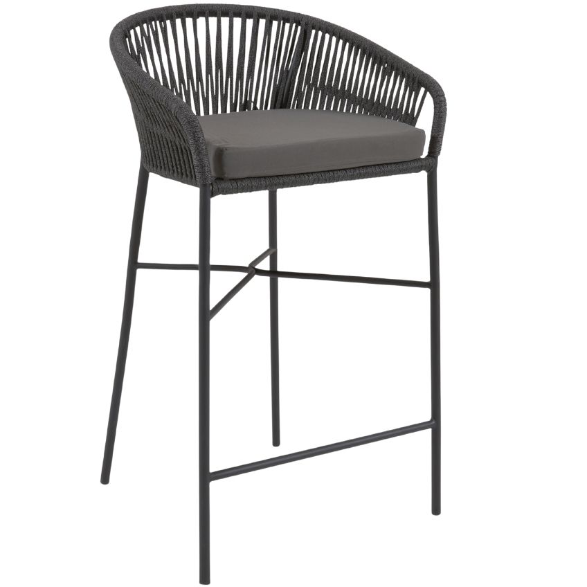 Černá pletená barová židle Kave Home Yanet 80 cm Kave Home